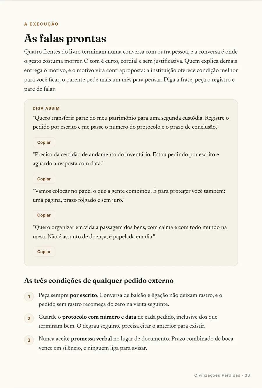 Falas prontas: A fala exata pra custódia, inventário, combinado e transmissão em vida